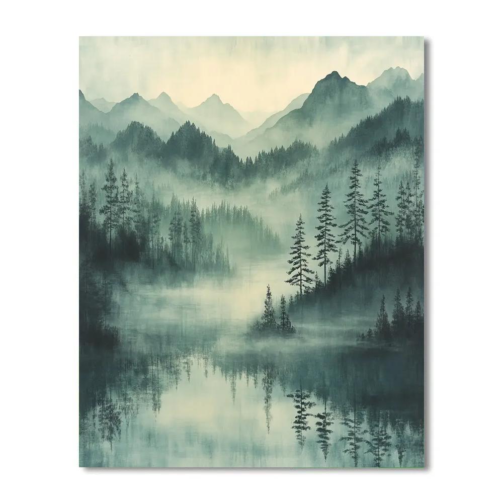 Zhao Mengfu Inspired Whispering Mist DIY paint by numbers