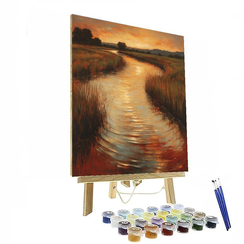 Nandalal Bose Inspired River Song At Dusk painting number kit