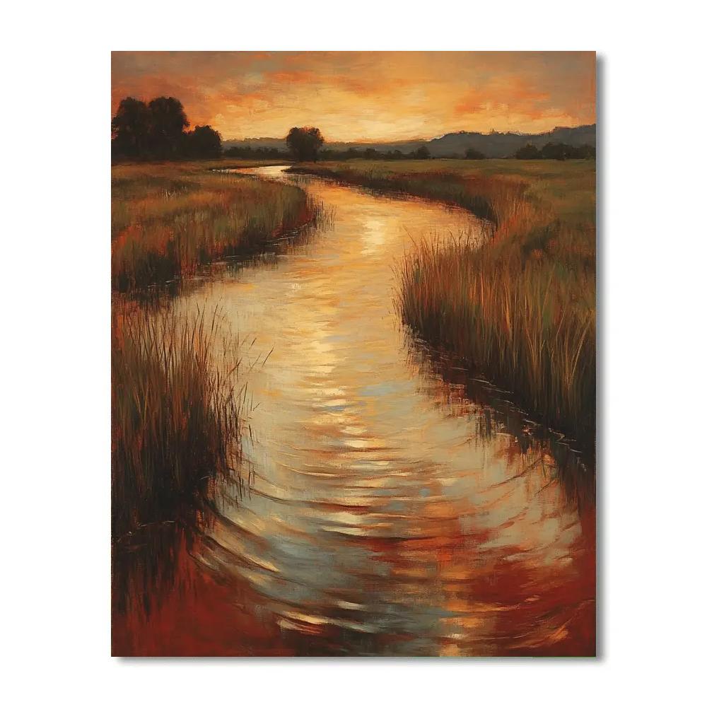 Nandalal Bose Inspired River Song At Dusk painting number kit