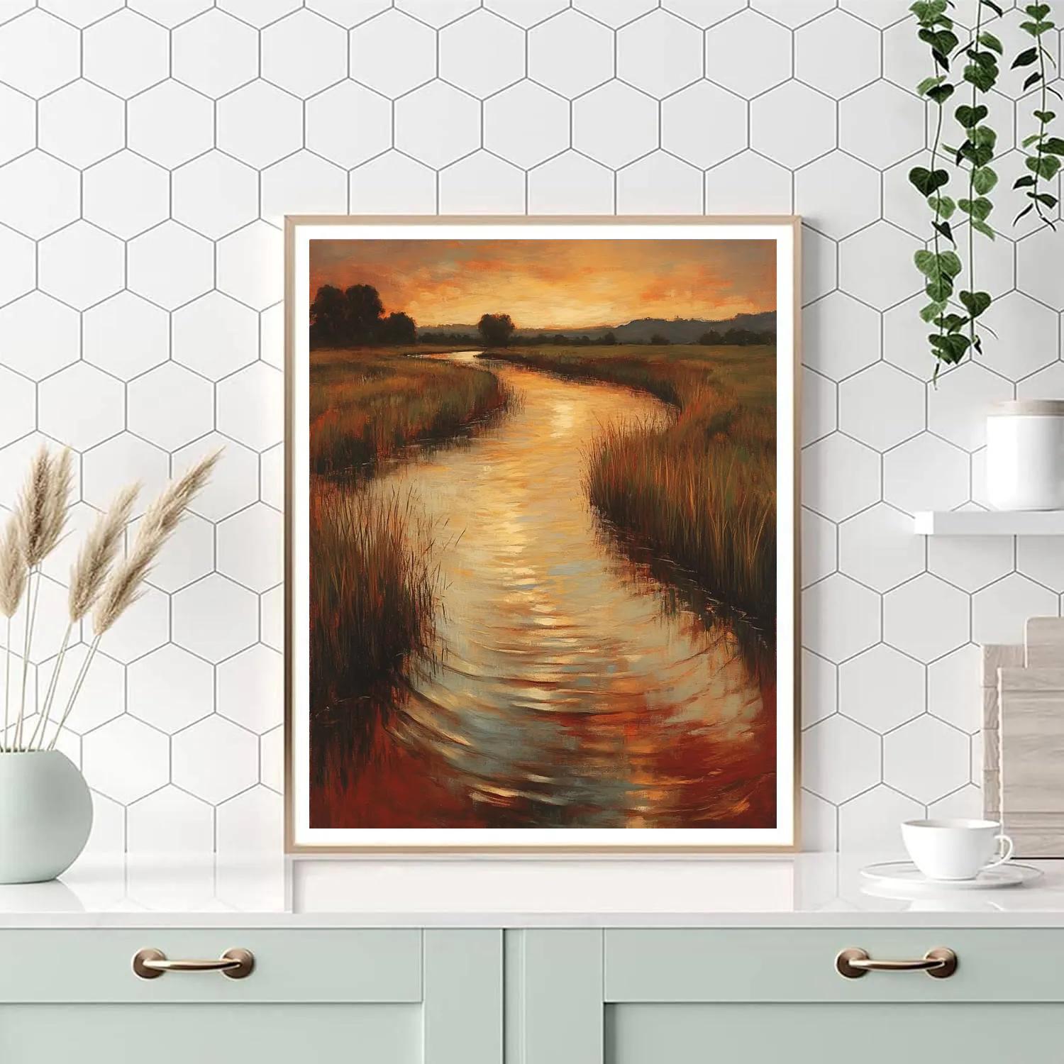 Nandalal Bose Inspired River Song At Dusk painting number kit