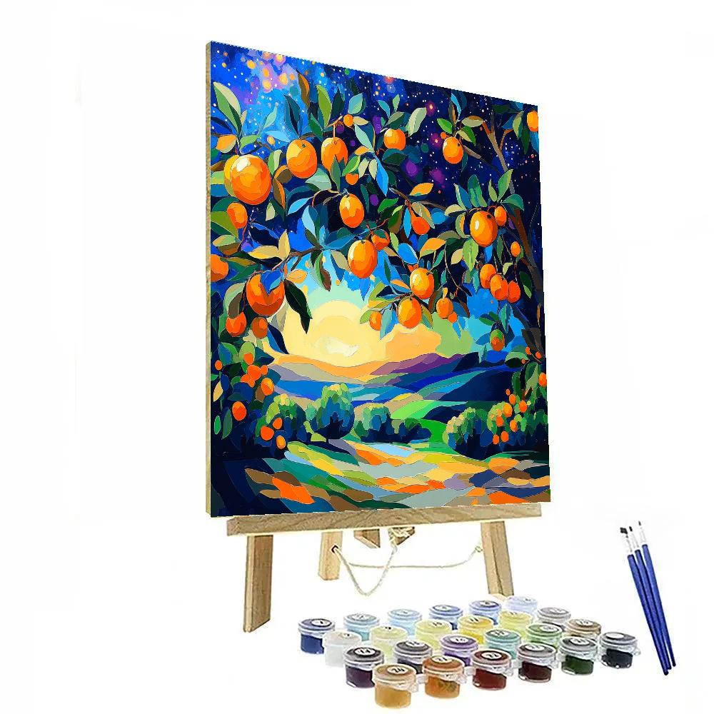 Paul Cézanne Inspired Cosmic Orchard Paint by numbers art