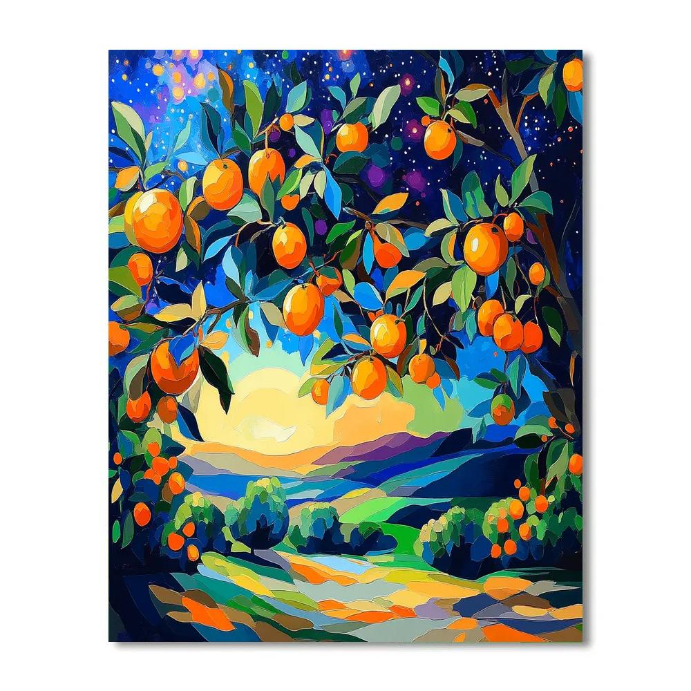 Paul Cézanne Inspired Cosmic Orchard Paint by numbers art