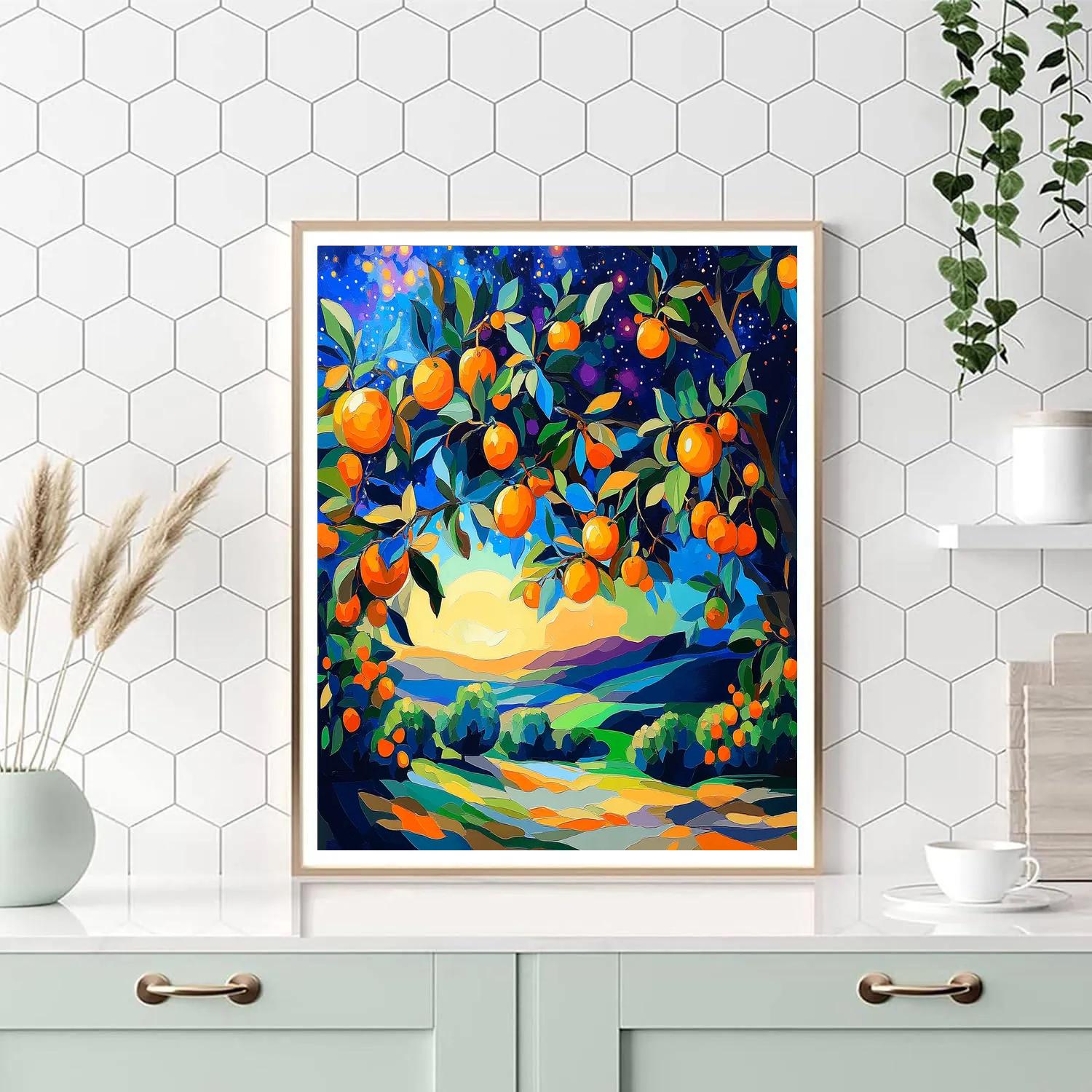 Paul Cézanne Inspired Cosmic Orchard Paint by numbers art