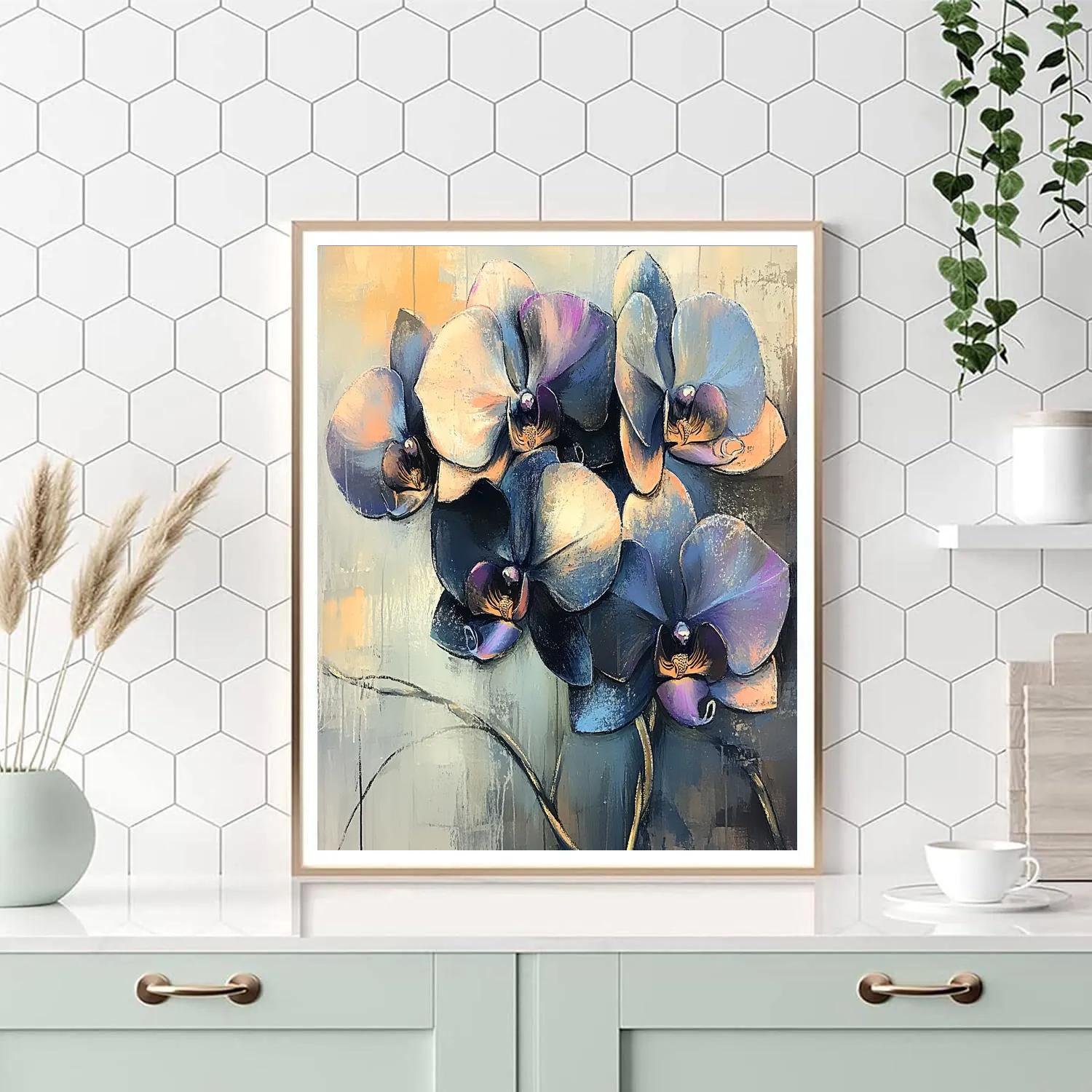 Edgar Degas Inspired Cosmic Orchids Paint by numbers art