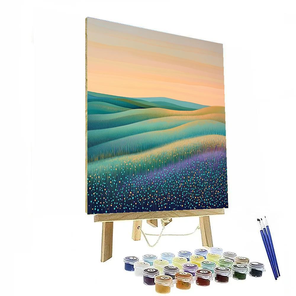 Georges Seurat Inspired Twilight Meadow Abstraction Paint by numbers kits