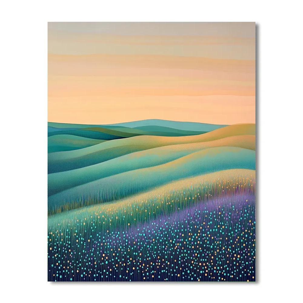 Georges Seurat Inspired Twilight Meadow Abstraction Paint by numbers kits