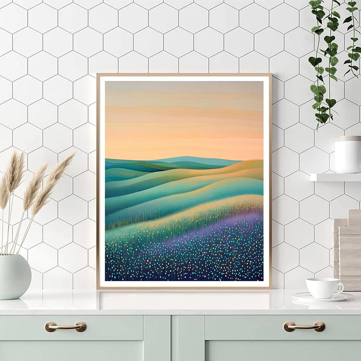 Georges Seurat Inspired Twilight Meadow Abstraction Paint by numbers kits