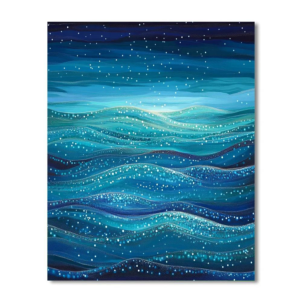 Georges Seurat Inspired Oceanic Light Currents painting number kit