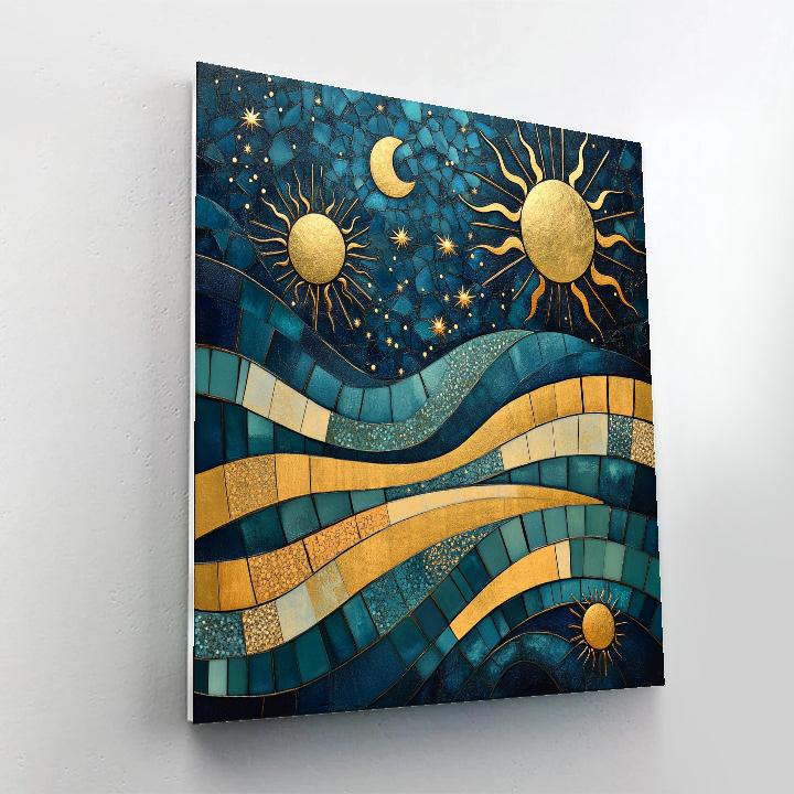 Gustav Klimt Inspired Cosmic Mosaic Of Time paint by number