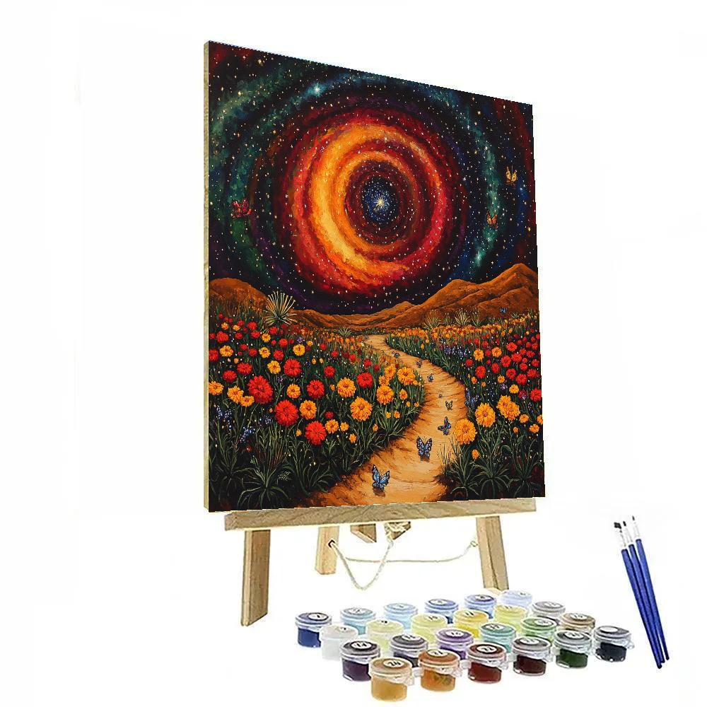 Frida Kahlo Inspired Desert Bloom Cosmos paint by color