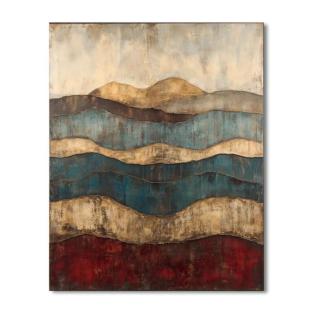 Max Ernst Inspired Timeworn Horizon paint by color