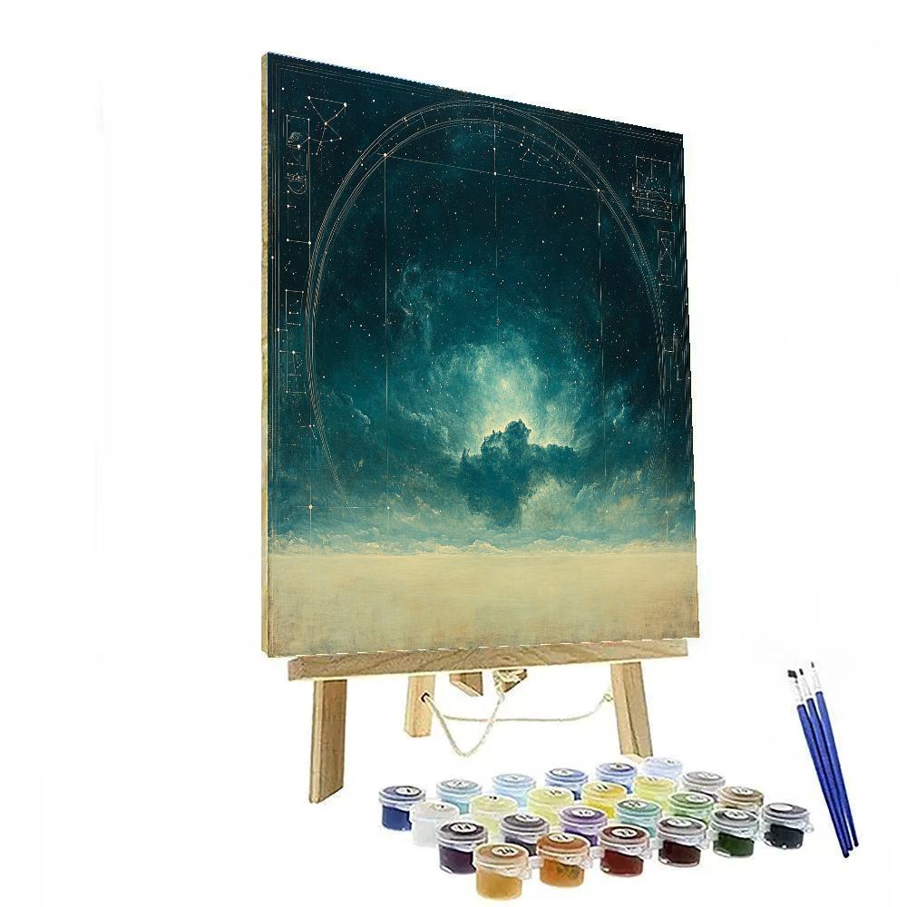 Leonardo Da Vinci Inspired Harmonic Nebula Map paint by numbers