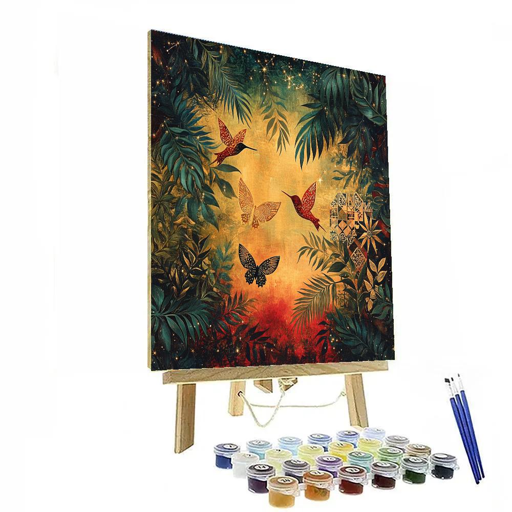 Frida Kahlo Inspired Winged Resilience Garden Number painting