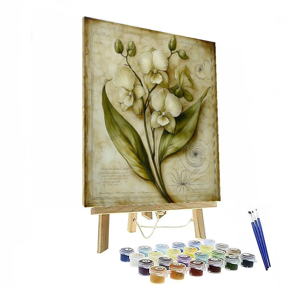 Leonardo Da Vinci Inspired Botanical Phyllotaxy Study paint by numbers