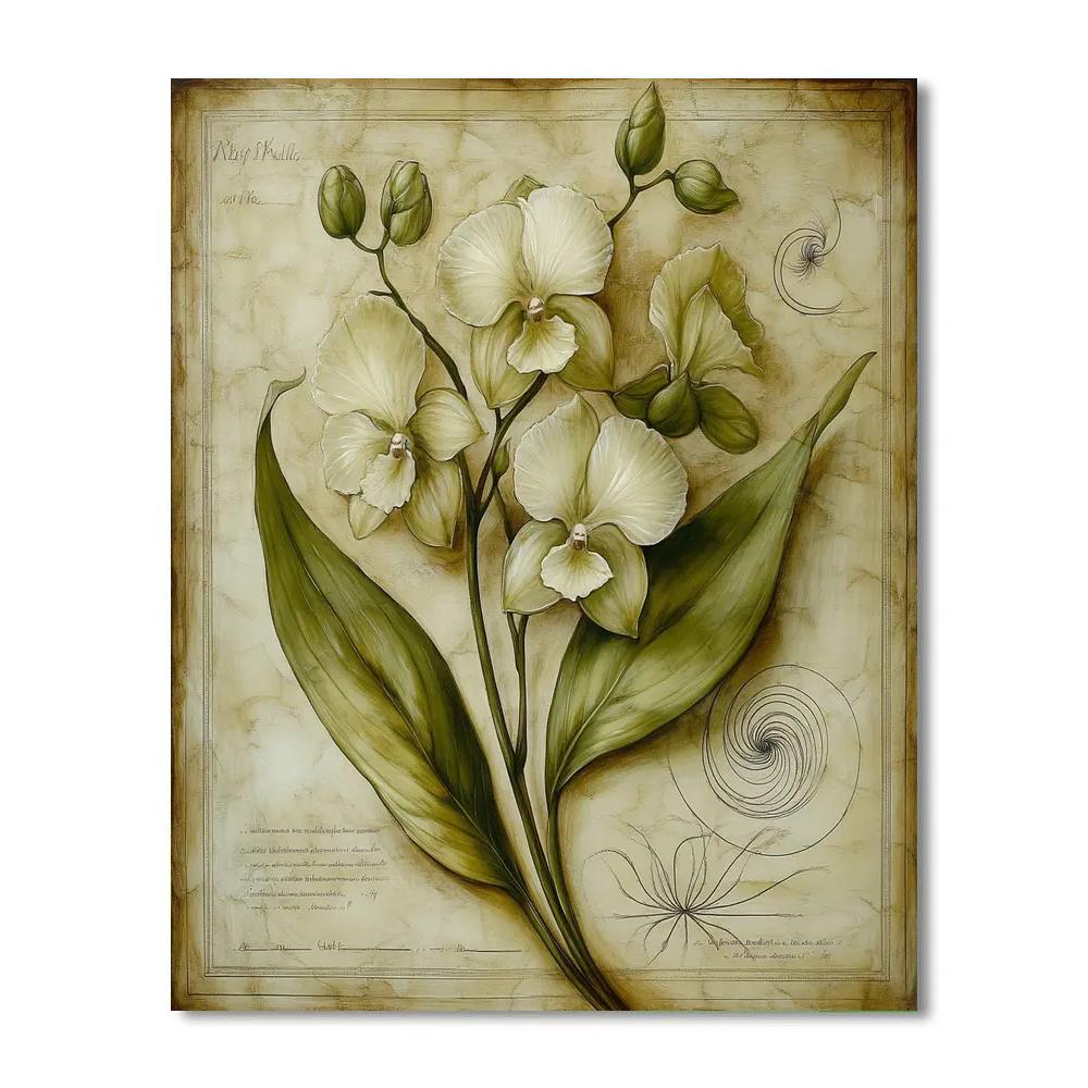 Leonardo Da Vinci Inspired Botanical Phyllotaxy Study paint by numbers