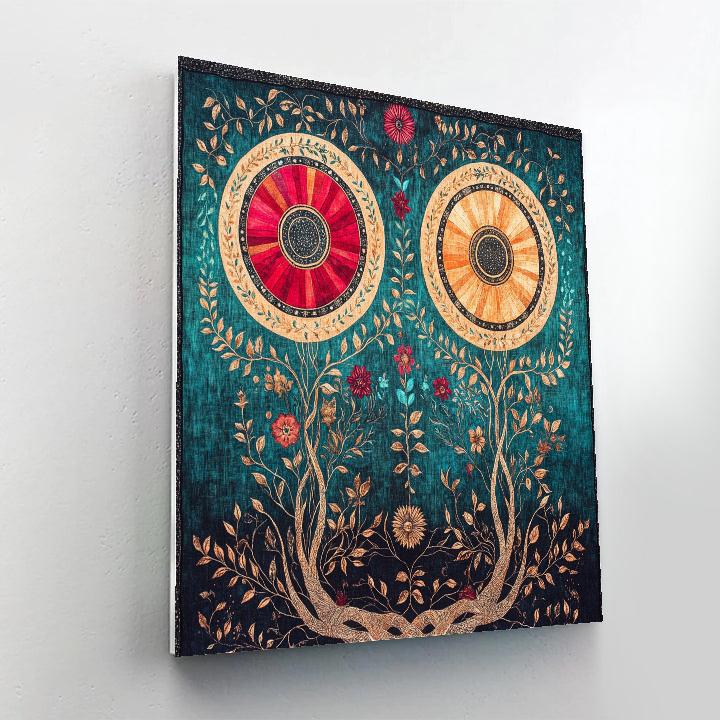 Frida Kahlo Inspired Sun And Moon Tapestry Of Roots paint by number