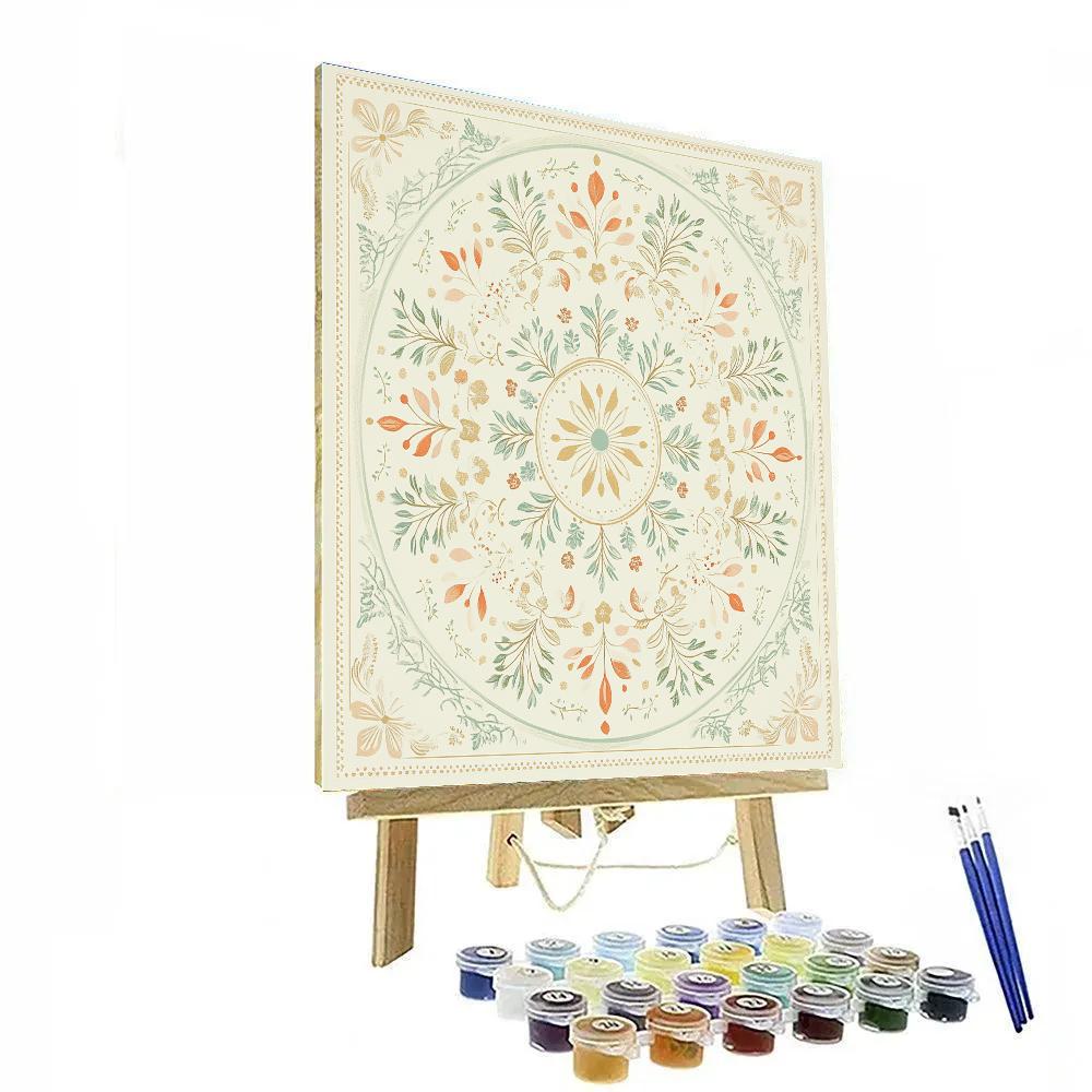Alphonse Mucha Inspired Whispering Seasons Mandala painting number kit