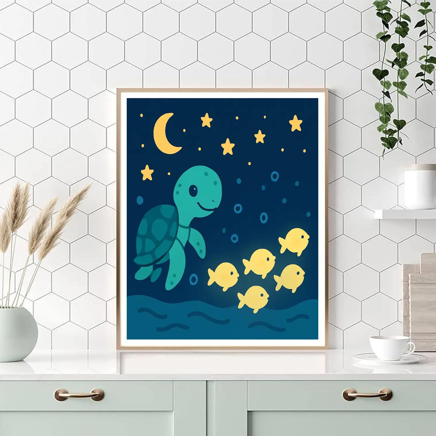 Starlight Sea Turtle Parade painting number kit