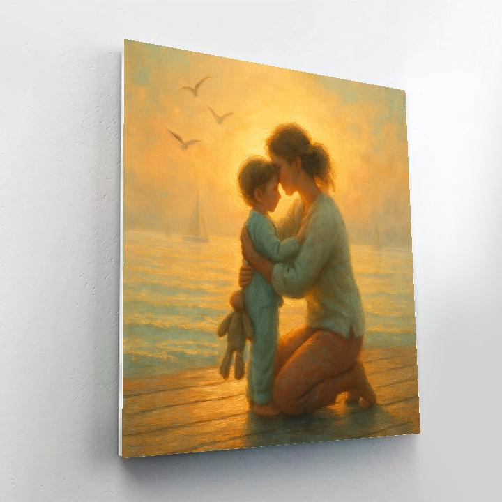 Sunrise Hug On The Pier painting number kit