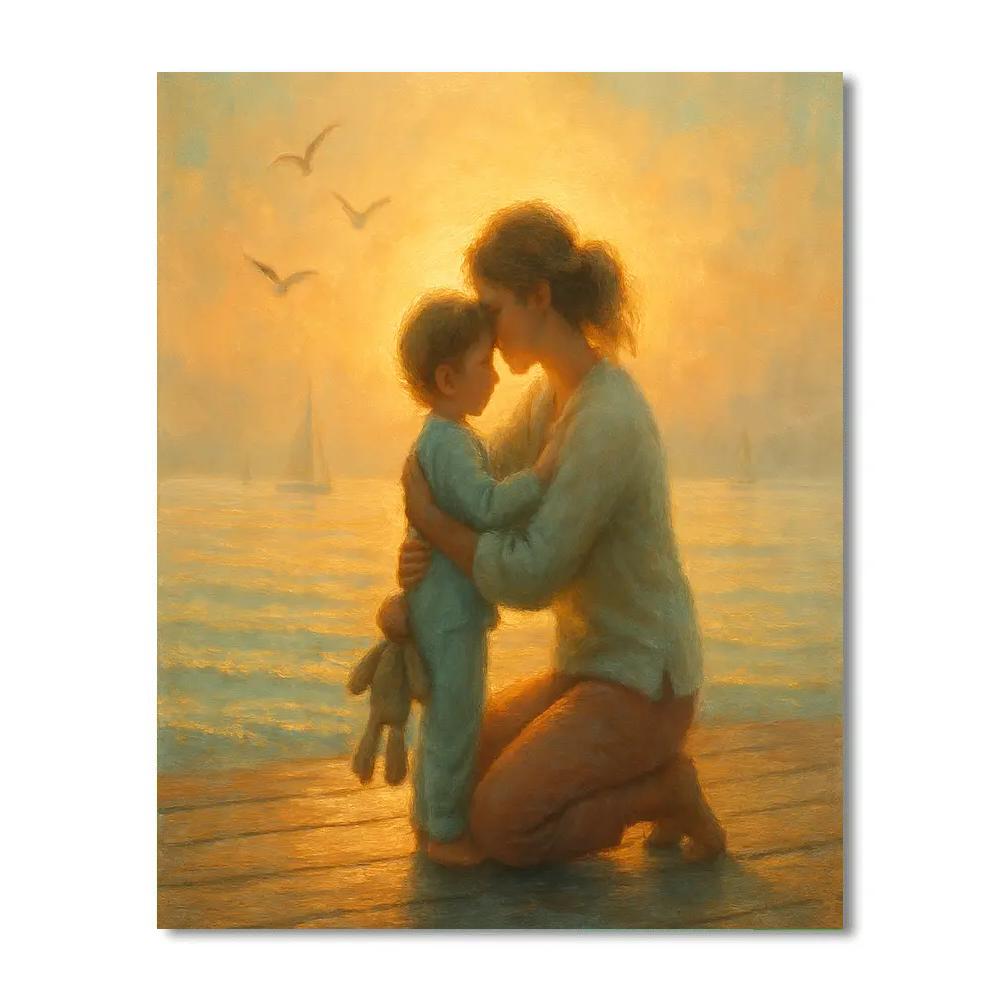 Sunrise Hug On The Pier painting number kit