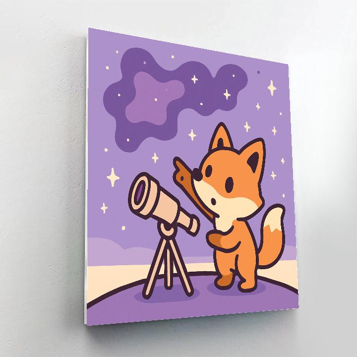 Nebula Fox Astronomer paint by number
