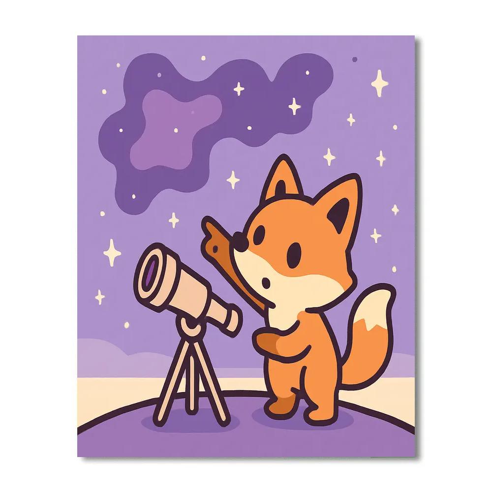 Nebula Fox Astronomer paint by number