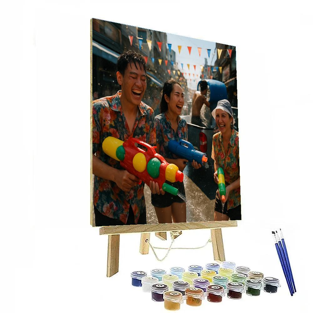 Songkran Water Festival Splash painting number kit