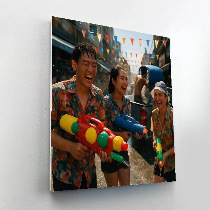 Songkran Water Festival Splash painting number kit