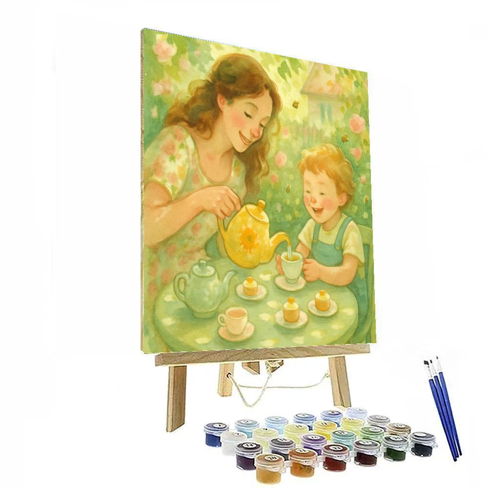 Garden Tea Time Together Number painting