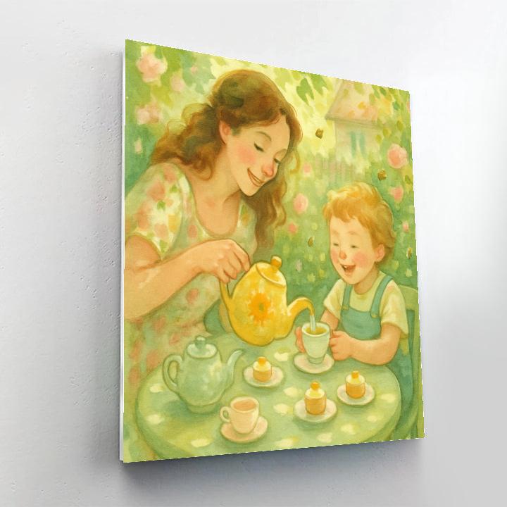 Garden Tea Time Together Number painting