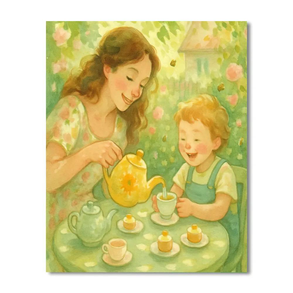 Garden Tea Time Together Number painting