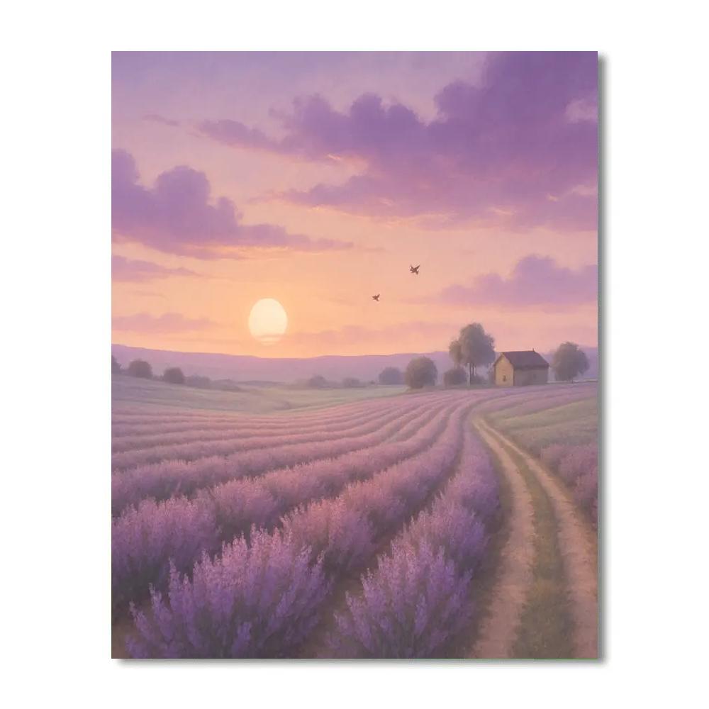 Lavender Dusk Fields Numbered painting kits
