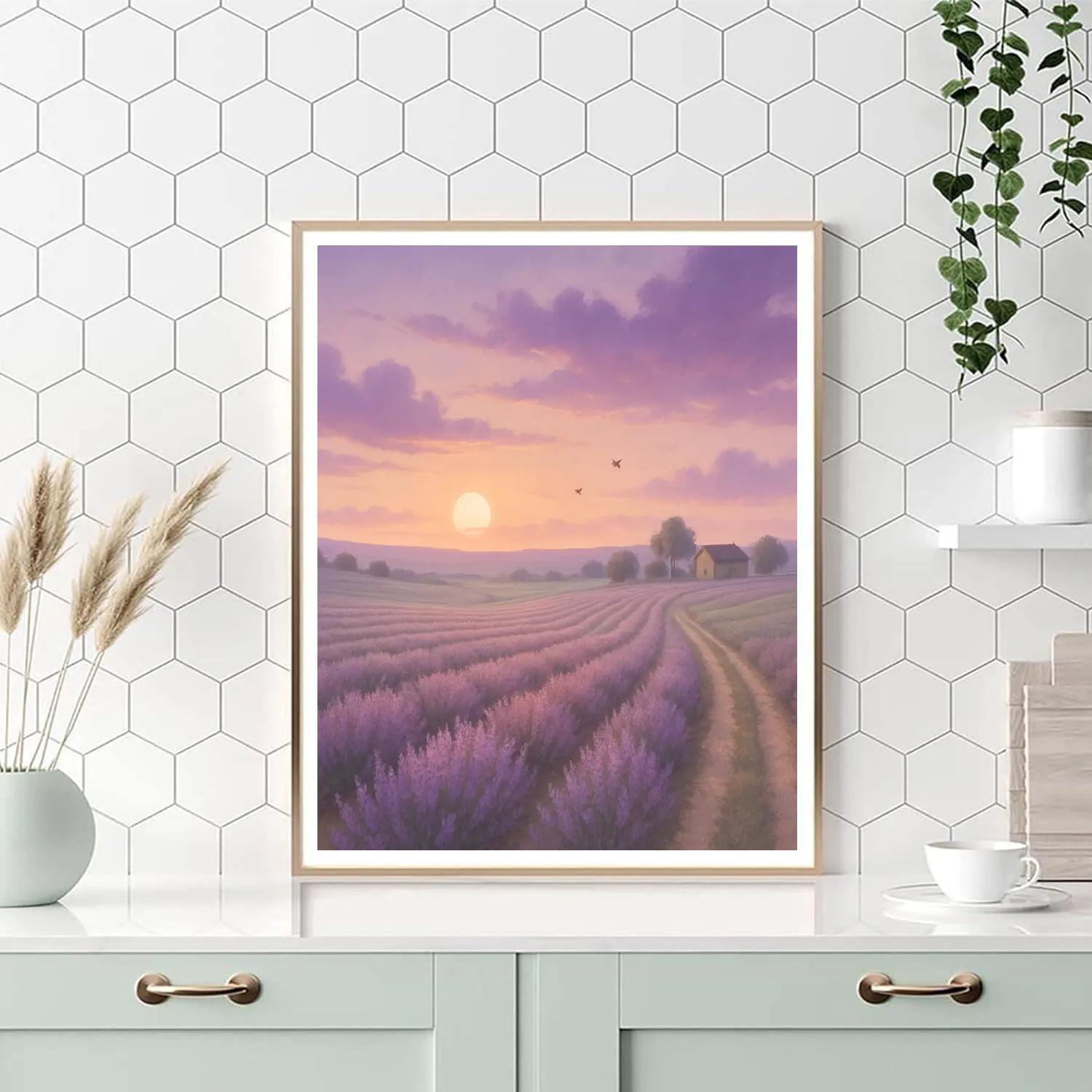 Lavender Dusk Fields Numbered painting kits