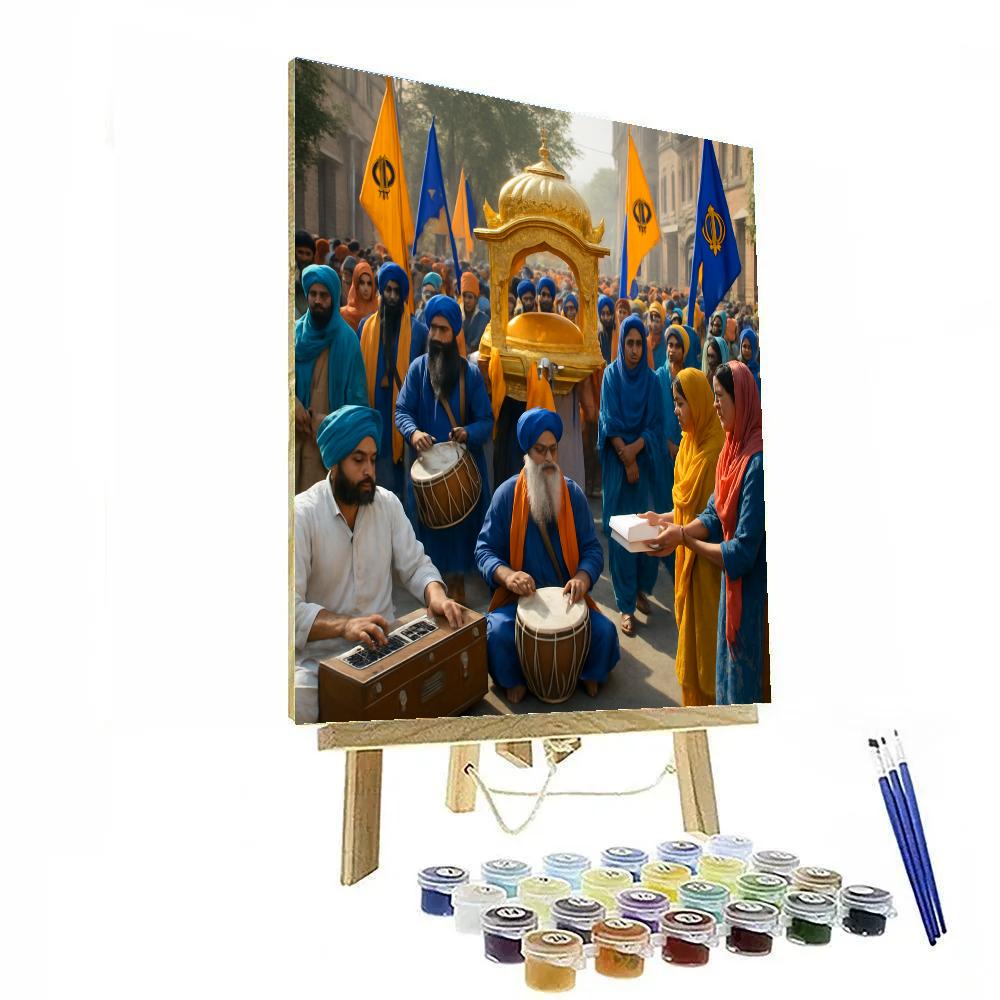 Gurpurab Sikh Nagar Kirtan paint by numbers