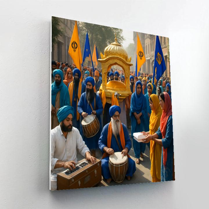 Gurpurab Sikh Nagar Kirtan paint by numbers
