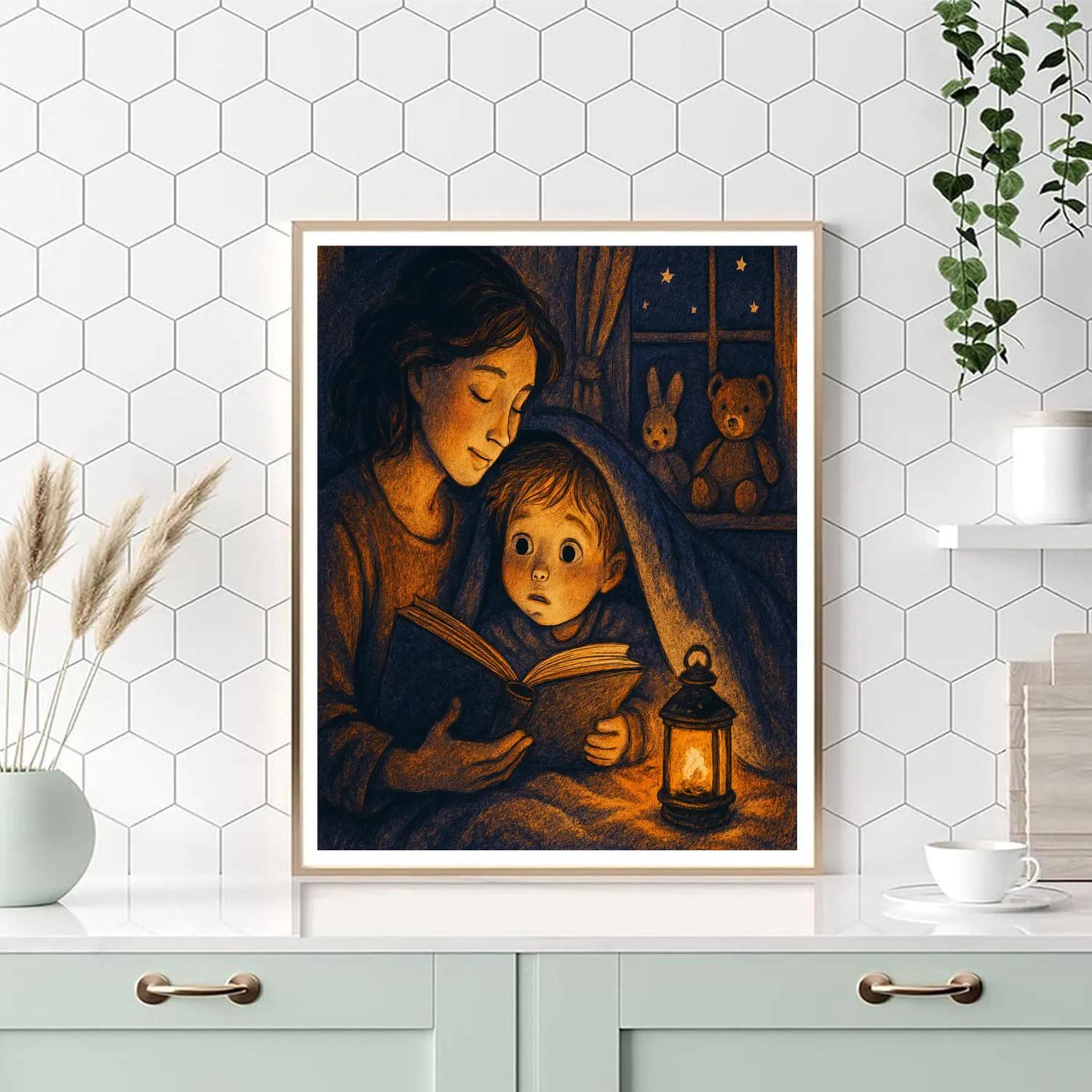 Bedtime Story By Lantern Light Numbered painting kits