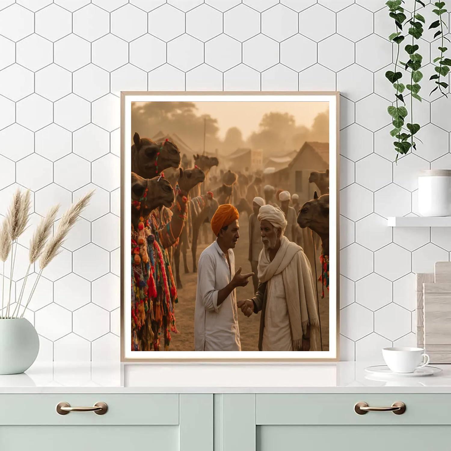Pushkar Camel Fair Sunrise Market Numbered painting kits