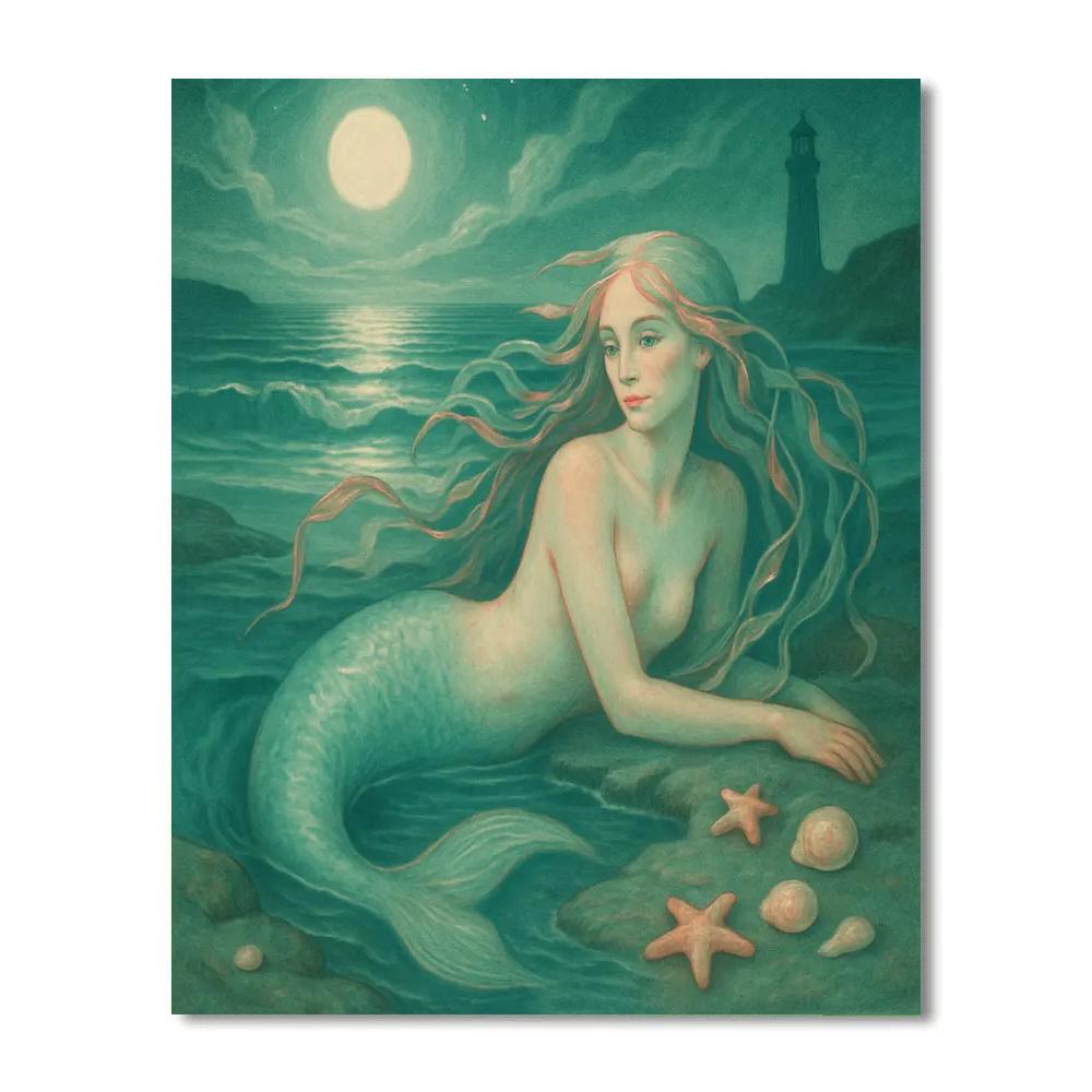 Mermaid Tide Whisper paint by numbers