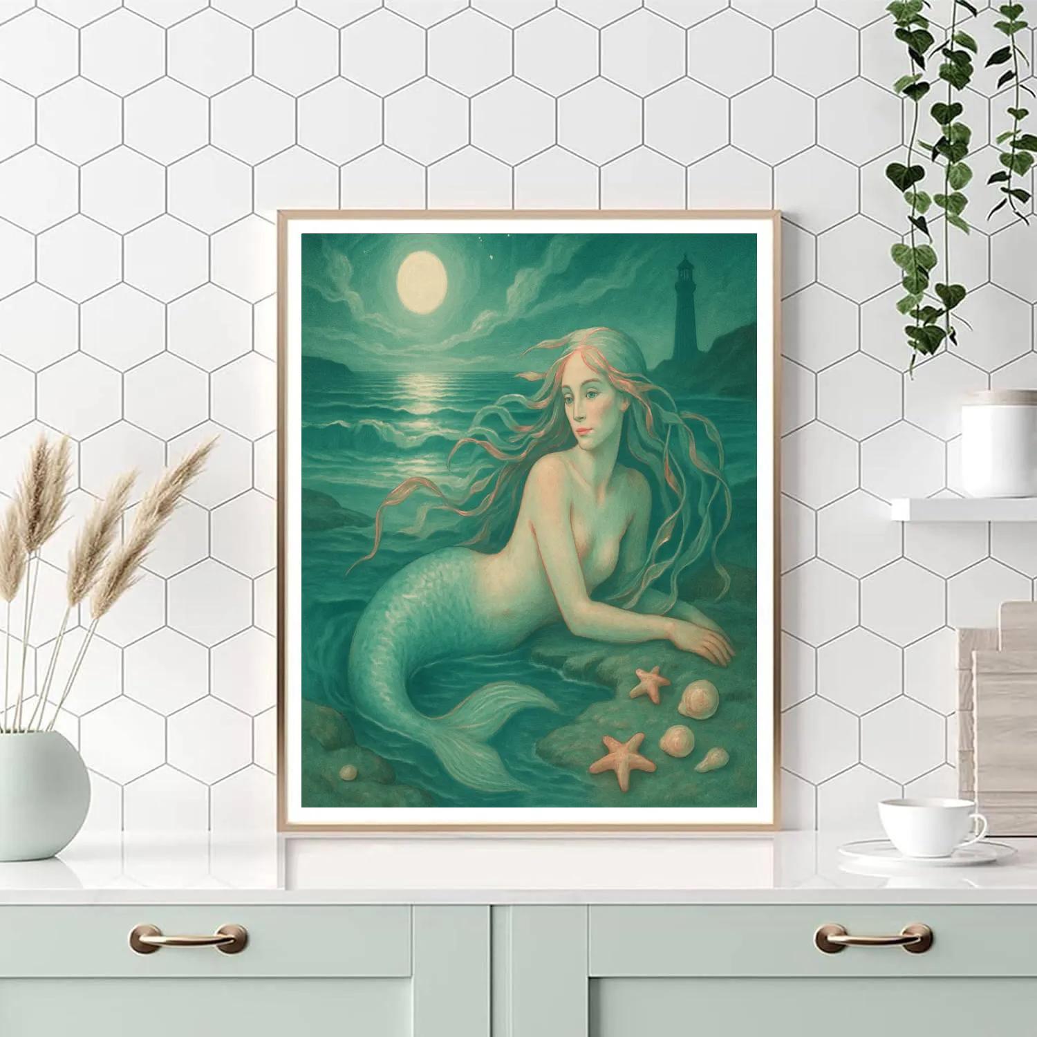 Mermaid Tide Whisper paint by numbers