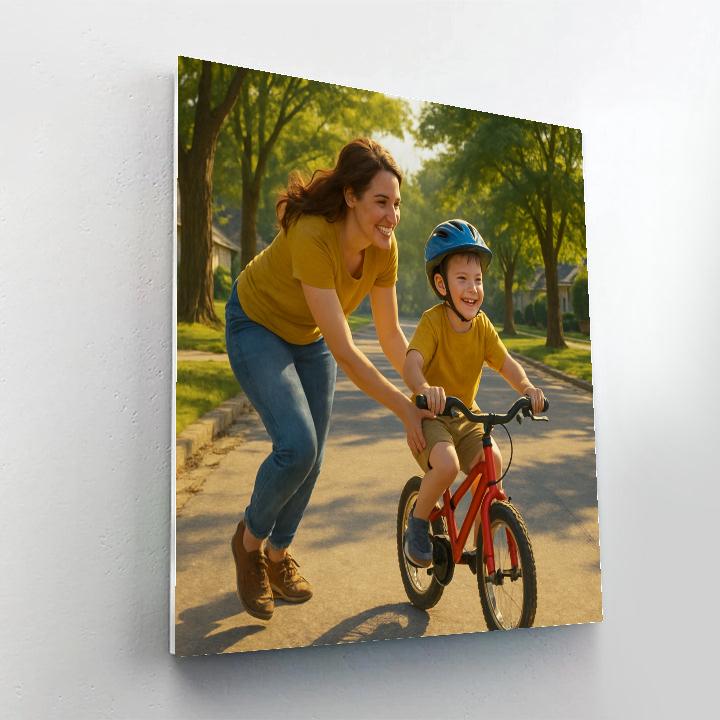 Mother Teaching Bicycle Balance Paint by numbers kits