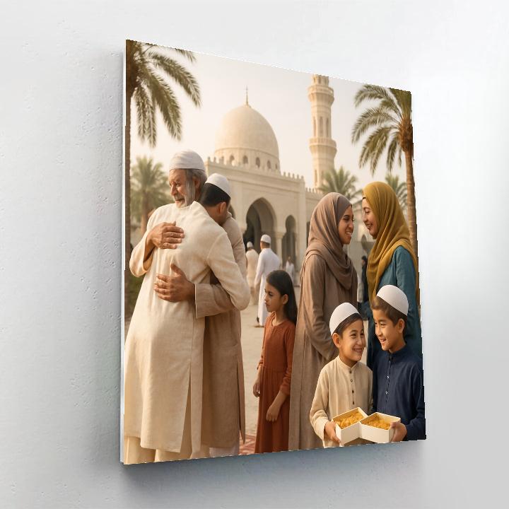 Eid Al Fitr Mosque Gathering Painting by numbers kit