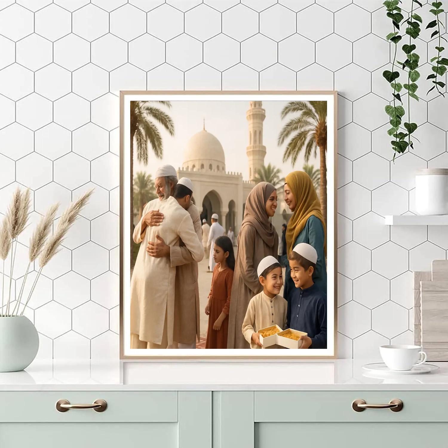Eid Al Fitr Mosque Gathering Painting by numbers kit