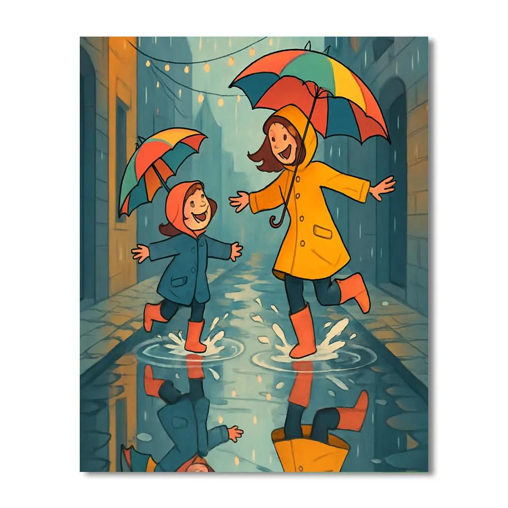 Raincoat Dance In The Alley Number painting