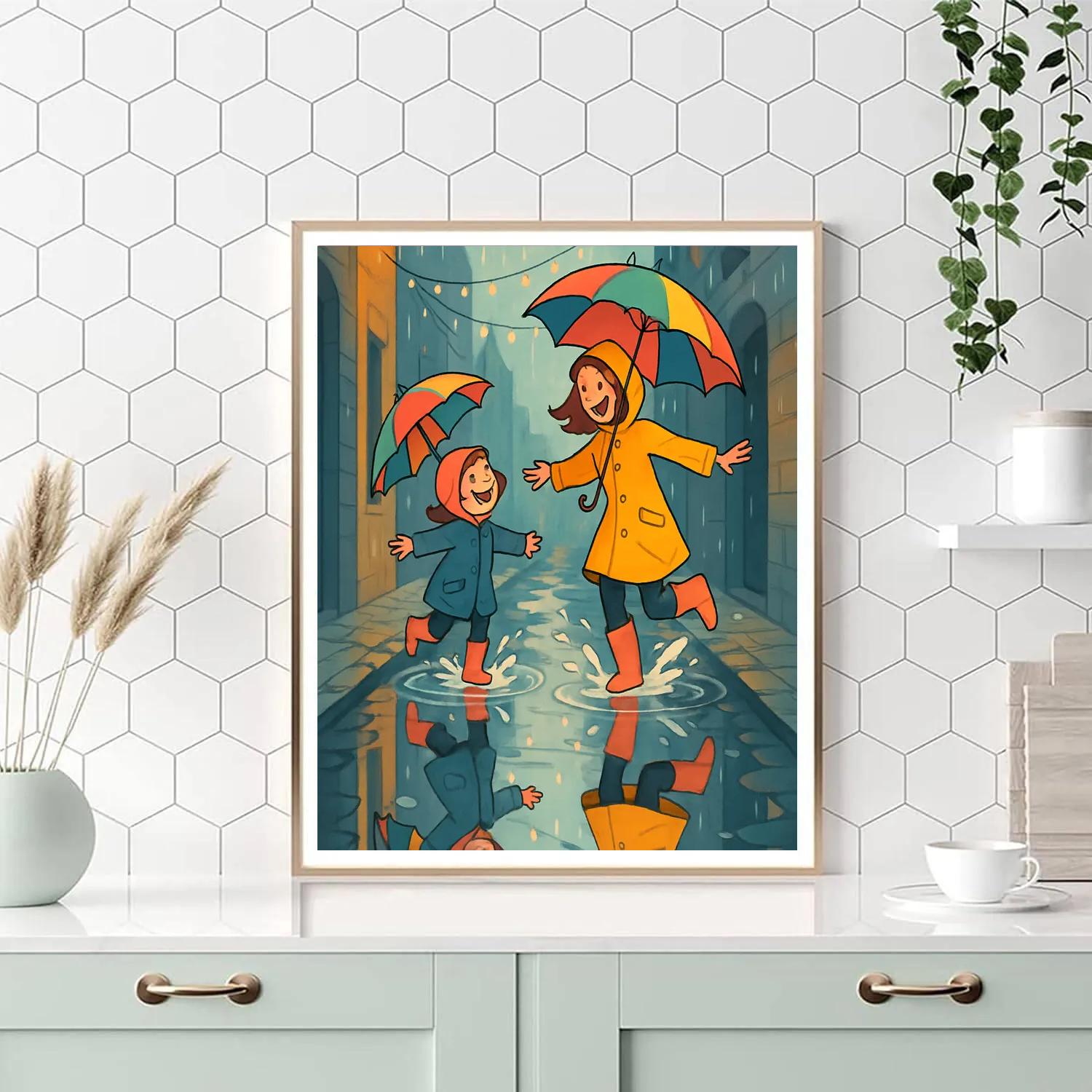 Raincoat Dance In The Alley Number painting