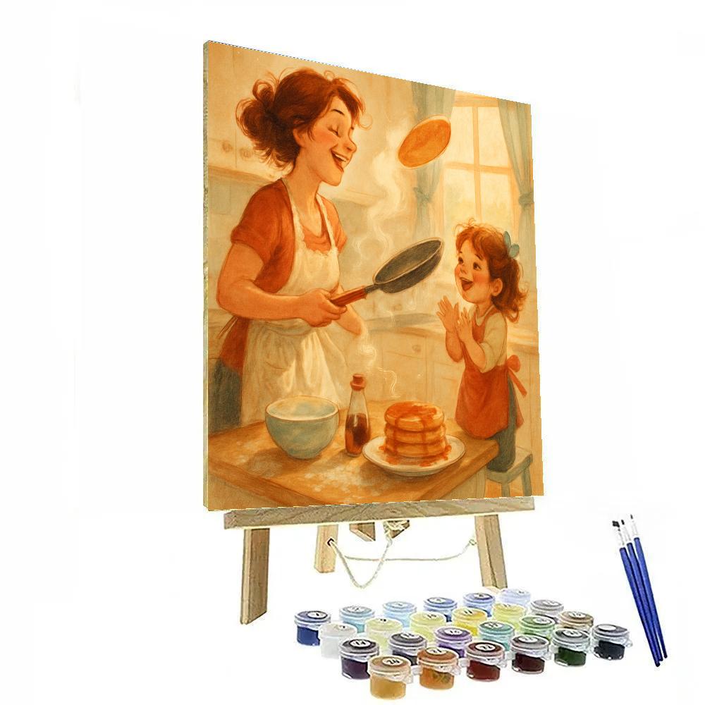 Kitchen Dance And Pancake Flip DIY paint by numbers