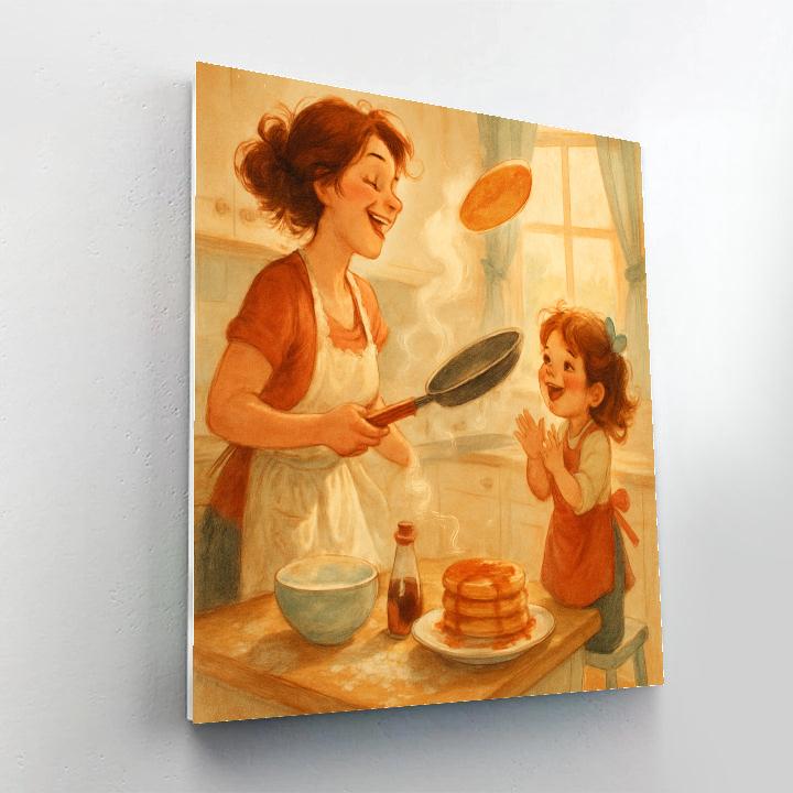 Kitchen Dance And Pancake Flip DIY paint by numbers