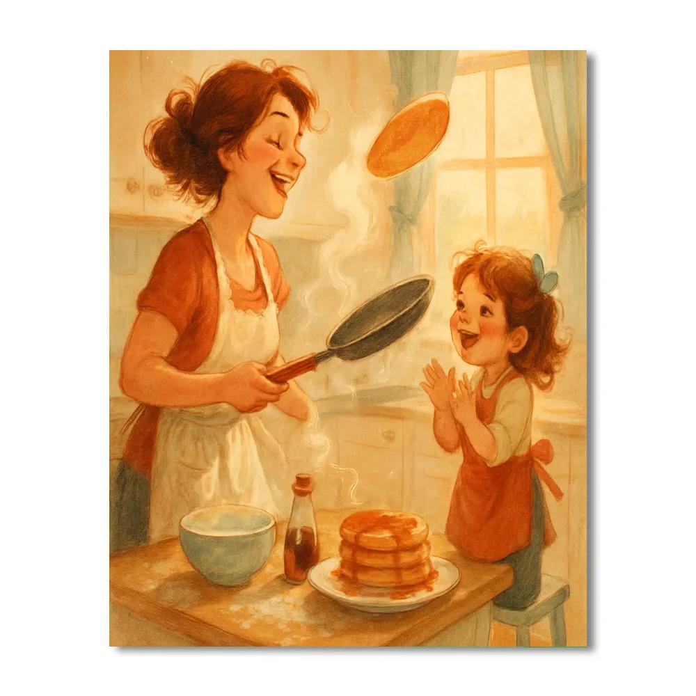 Kitchen Dance And Pancake Flip DIY paint by numbers