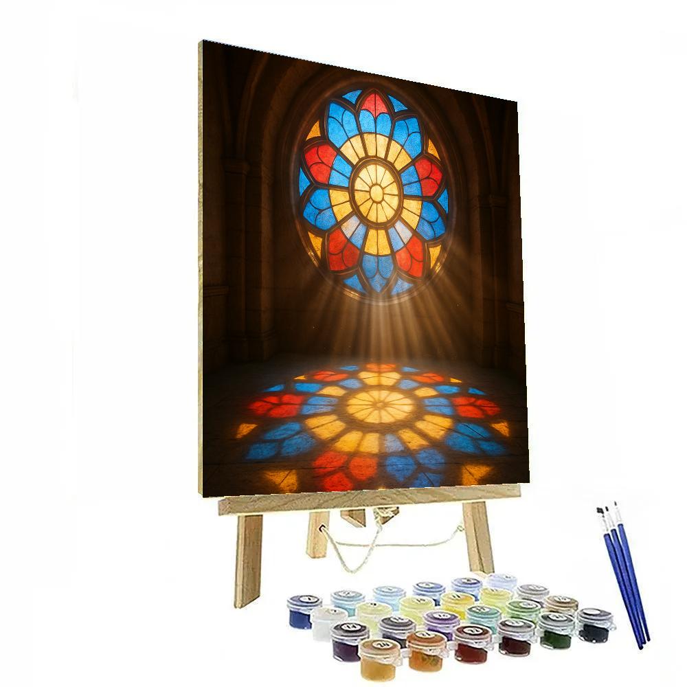 Stained Glass Morning Rays paint by number
