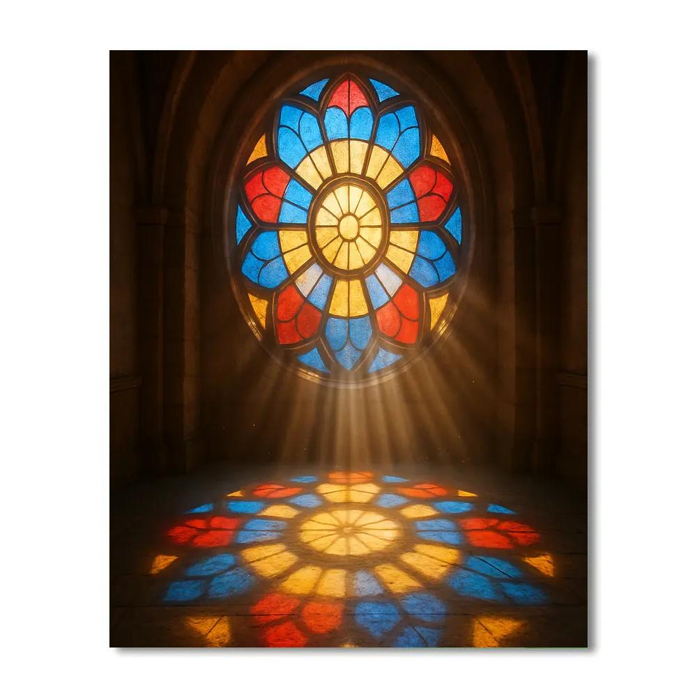 Stained Glass Morning Rays paint by number