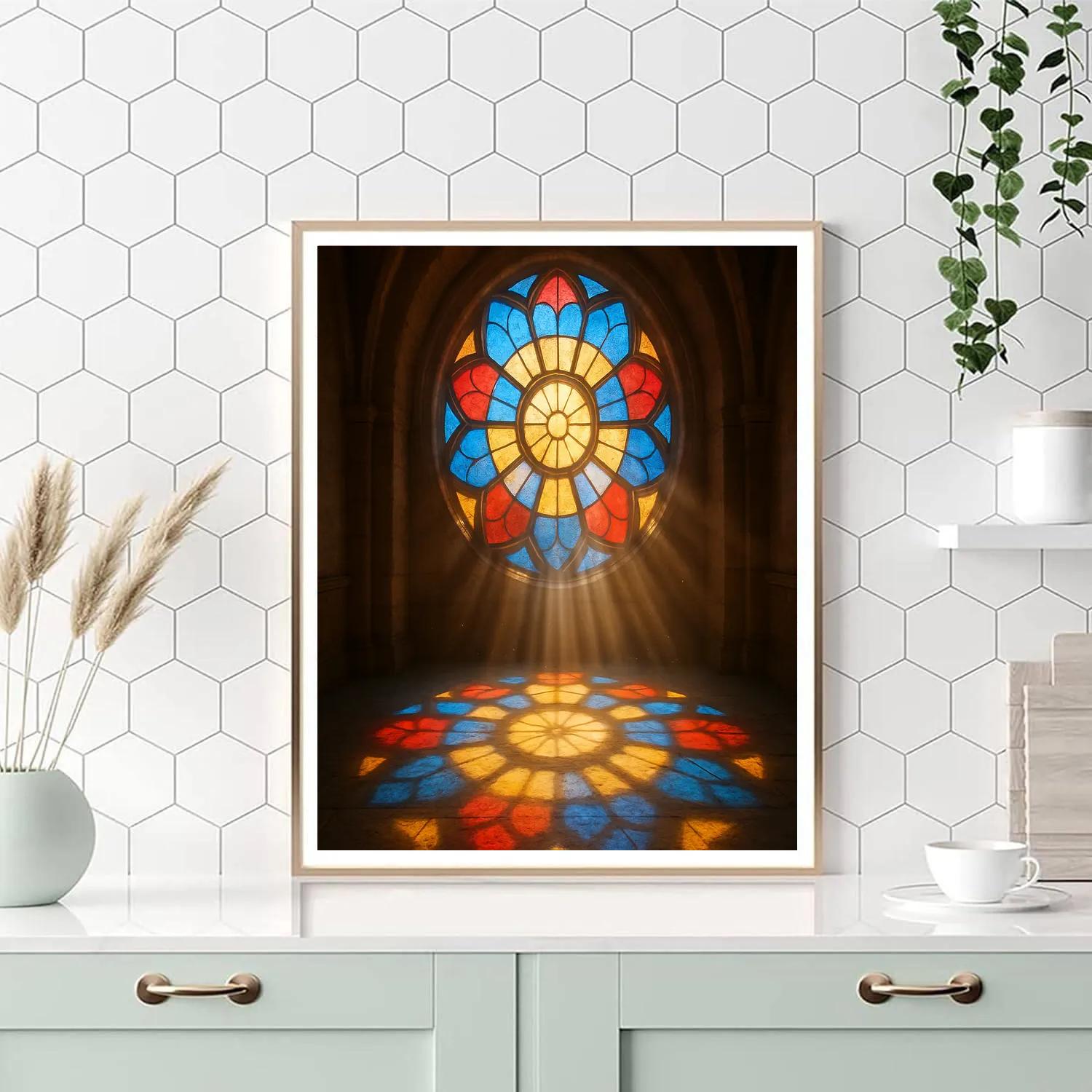 Stained Glass Morning Rays paint by number